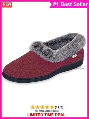 Faux Chinchilla Lined Mocc with Rubber Sole